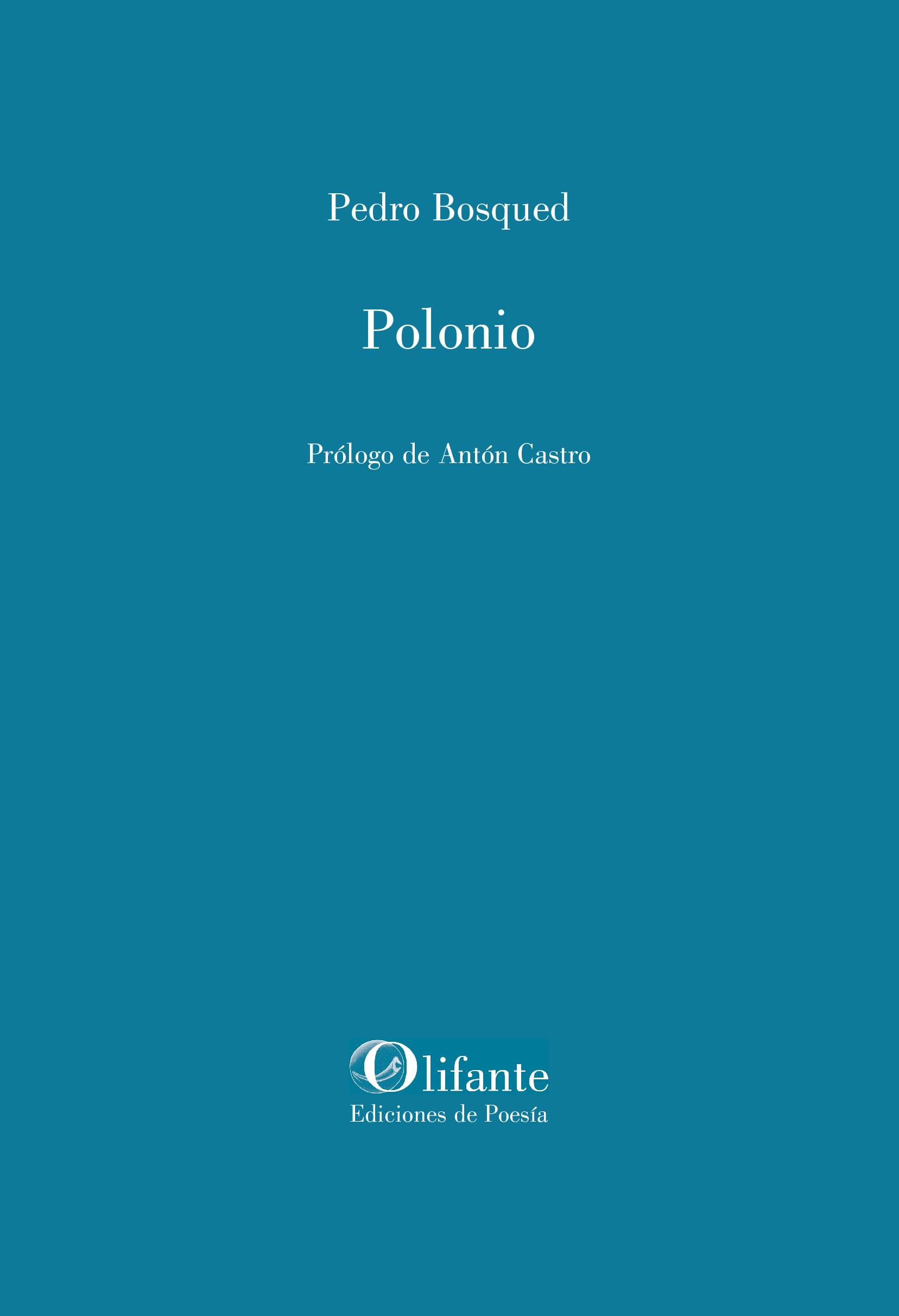 Pedro Bosqued presenta "Polonio"